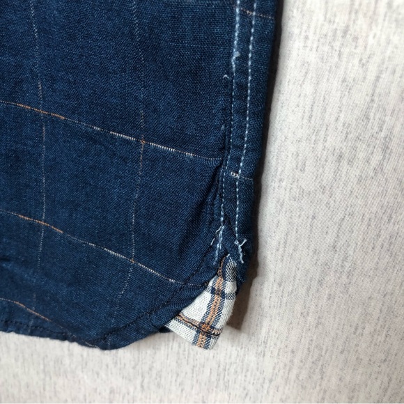 Carbon 2 Cobalt Double Cloth Shirt Men XL Blue Windowpane Button Up Plaid Lining - Picture 8 of 15